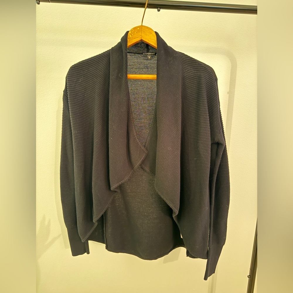 Express Women's Black Open Front Cardigan